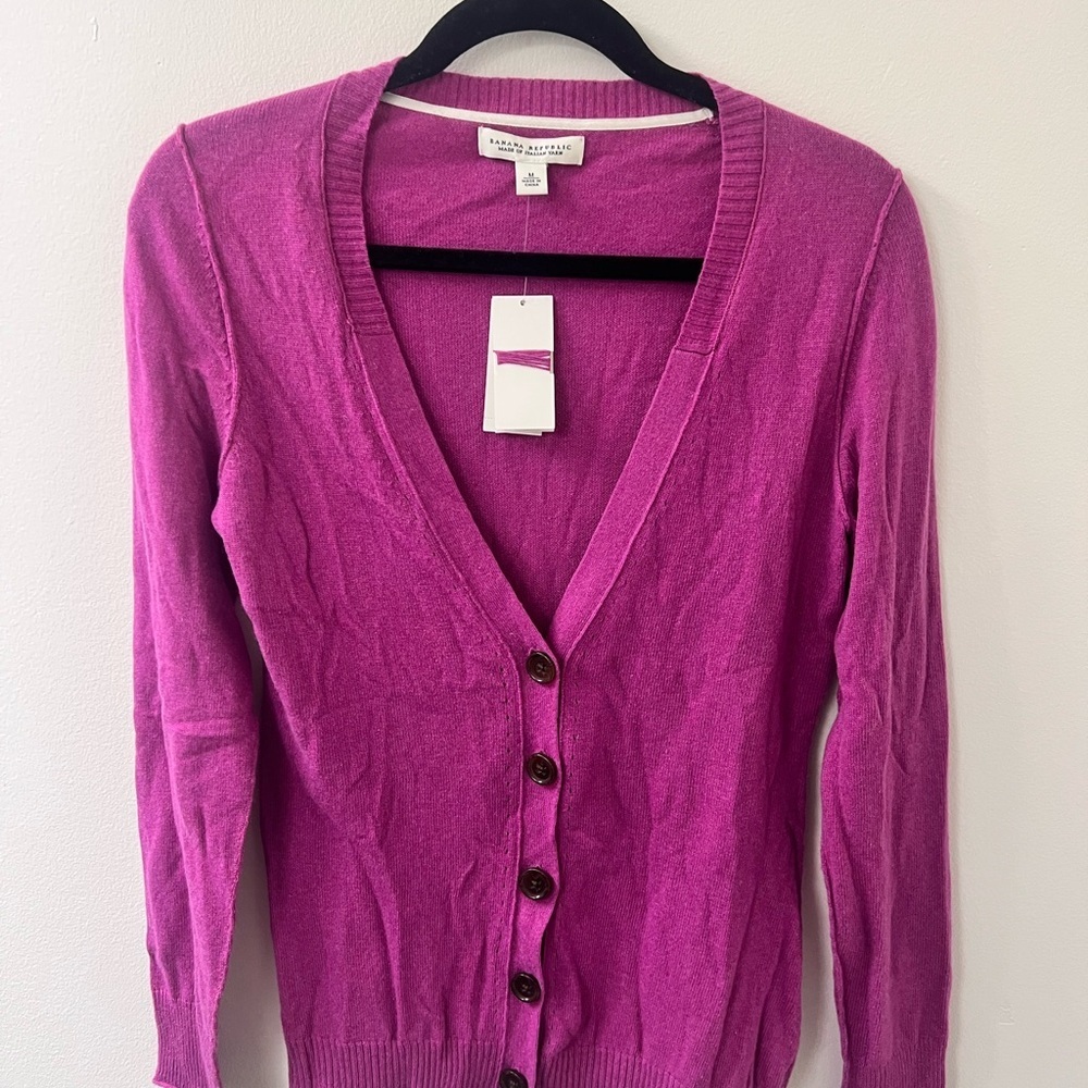 Magenta Banana Republic Cardigan Sweater